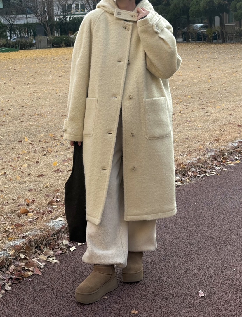 ADELINE韓國代購㊣女裝新款時尚休閑職業人氣推薦中長款大衣棉ADELINE中長款大衣