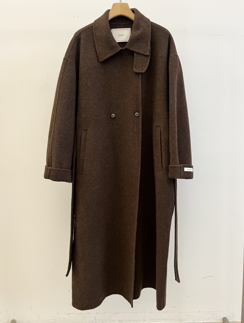 DARAK東大門㊣實拍女士新款時尚人氣25秋冬中長款大衣含腰帶手工DARAK中長款大衣