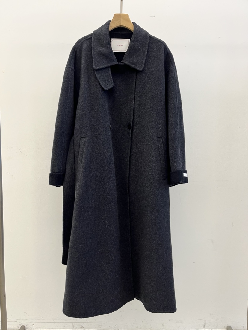 DARAK東大門㊣實拍女士新款時尚人氣25秋冬中長款大衣含腰帶手工DARAK中長款大衣