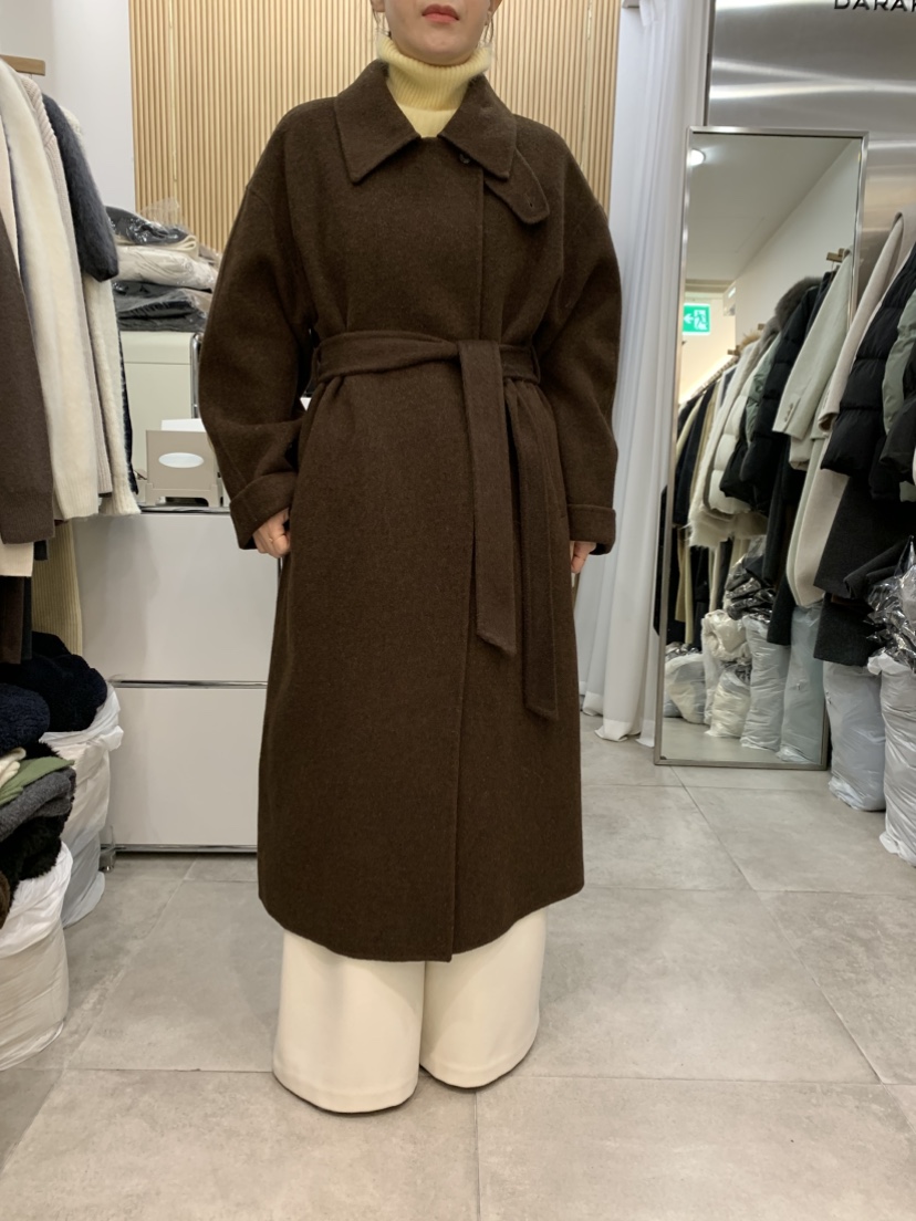 DARAK東大門㊣實拍女士新款時尚人氣25秋冬中長款大衣含腰帶手工DARAK中長款大衣