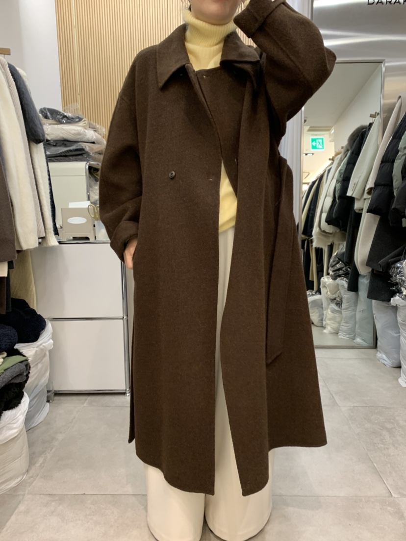 DARAK東大門㊣實拍女士新款時尚人氣25秋冬中長款大衣含腰帶手工DARAK中長款大衣