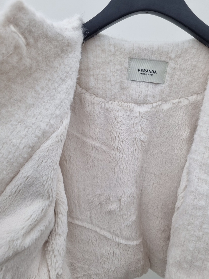 VERANDA東大門㊣代購女士新款休閑真品夾克安哥拉含圍巾花呢VERANDA夾克
