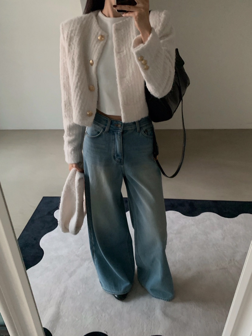 VERANDA東大門㊣代購女士新款休閑真品夾克安哥拉含圍巾花呢VERANDA夾克