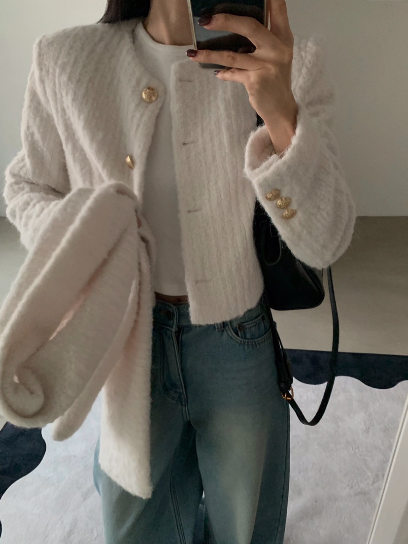 VERANDA東大門㊣代購女士新款休閑真品夾克安哥拉含圍巾花呢VERANDA夾克