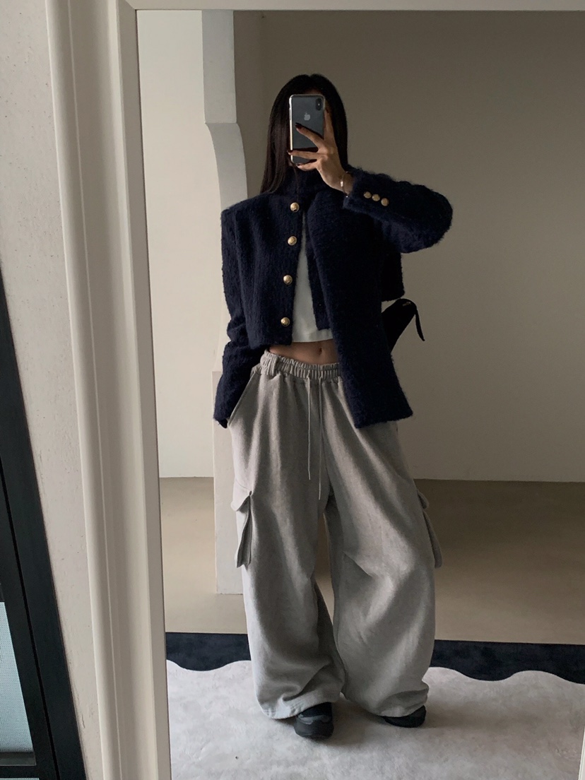 VERANDA東大門㊣代購女士新款休閑真品夾克安哥拉含圍巾花呢VERANDA夾克