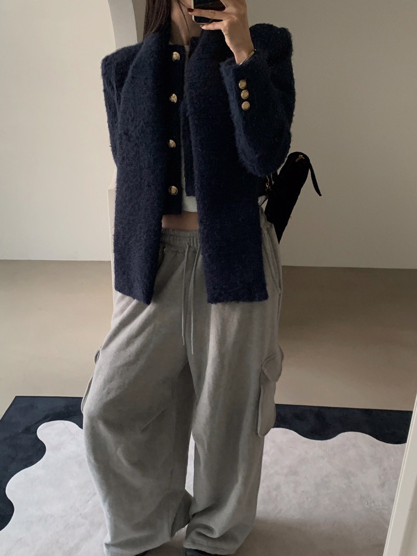 VERANDA東大門㊣代購女士新款休閑真品夾克安哥拉含圍巾花呢VERANDA夾克