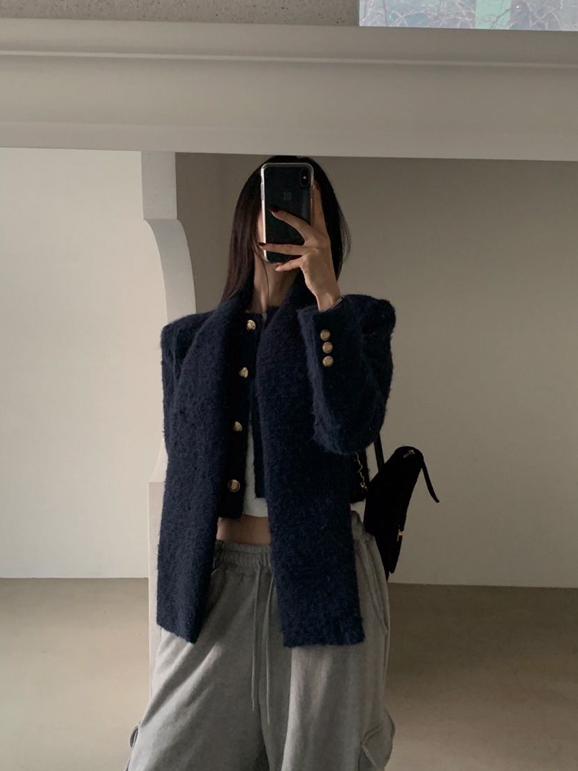 VERANDA東大門㊣代購女士新款休閑真品夾克安哥拉含圍巾花呢VERANDA夾克