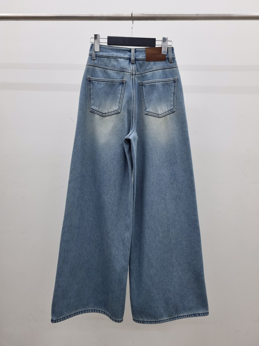 VERANDA韓國直郵㊣女士新款真品休閑時尚職業牛仔褲加絨貂皮VERANDA牛仔褲