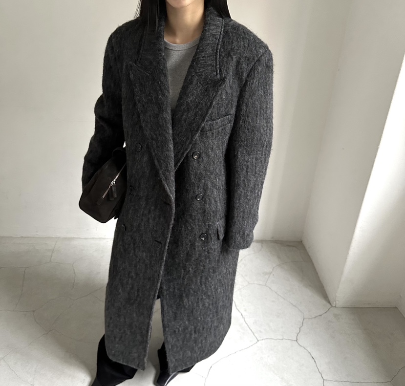 MOMENT東大門㊣實拍女裝新品人氣時尚真品熱賣中長款大衣雙層MOMENT/RECOVER中長款大衣