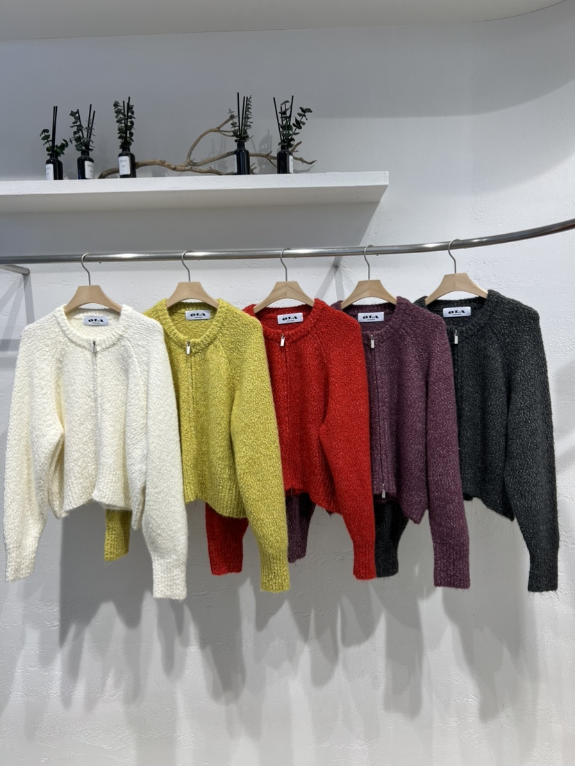 OLA東大門㊣代購女士新款熱賣真品休閑職業人氣推薦針織衫拉鏈mellor/OLA針織衫