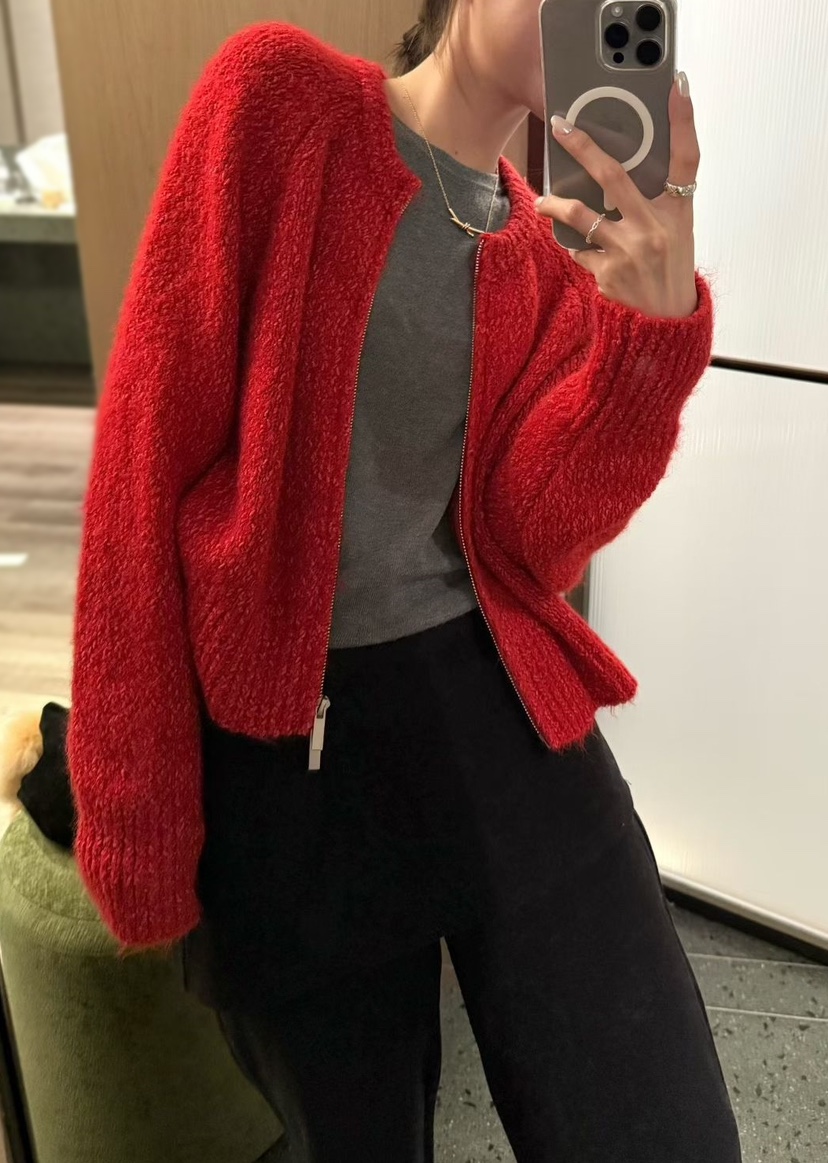 OLA東大門㊣代購女士新款熱賣真品休閑職業人氣推薦針織衫拉鏈mellor/OLA針織衫