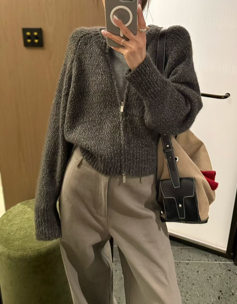 OLA東大門㊣代購女士新款熱賣真品休閑職業人氣推薦針織衫拉鏈mellor/OLA針織衫