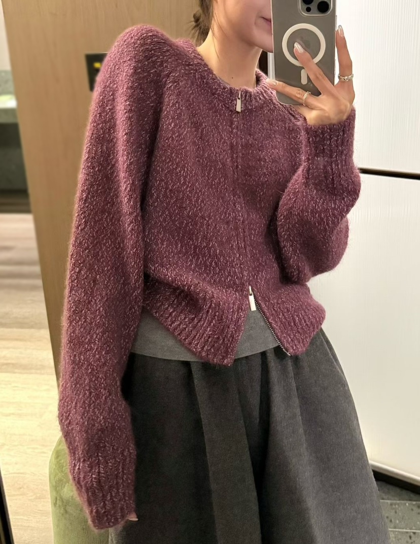 OLA東大門㊣代購女士新款熱賣真品休閑職業人氣推薦針織衫拉鏈mellor/OLA針織衫