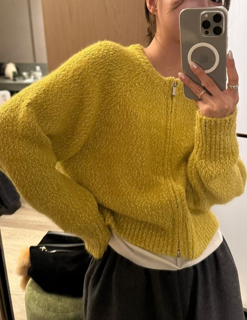 OLA東大門㊣代購女士新款熱賣真品休閑職業人氣推薦針織衫拉鏈mellor/OLA針織衫