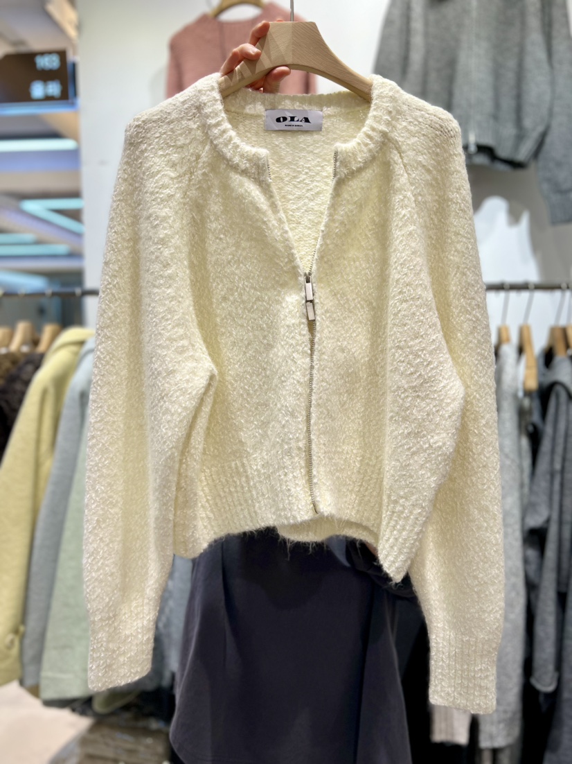 OLA東大門㊣代購女士新款熱賣真品休閑職業人氣推薦針織衫拉鏈mellor/OLA針織衫圖色1