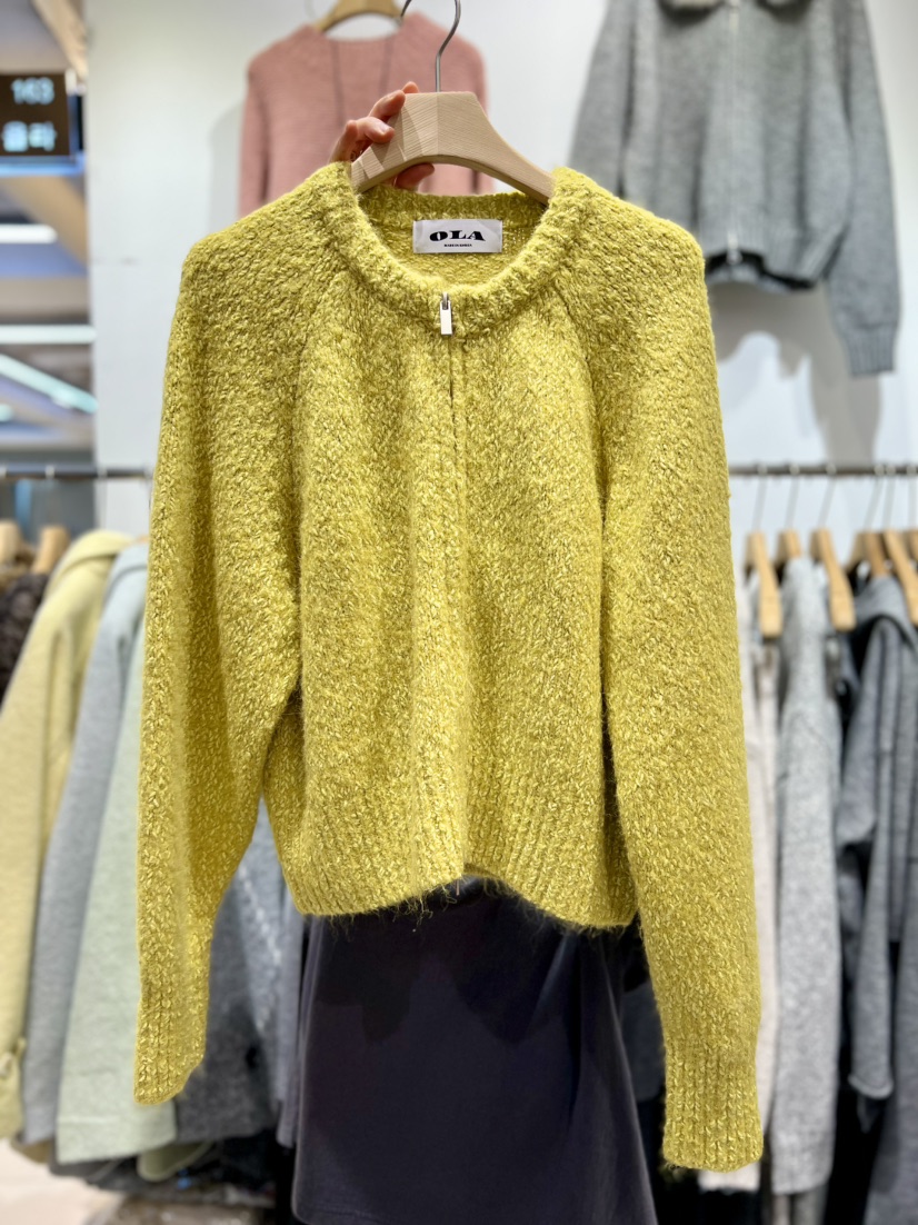 OLA東大門㊣代購女士新款熱賣真品休閑職業人氣推薦針織衫拉鏈mellor/OLA針織衫圖色2