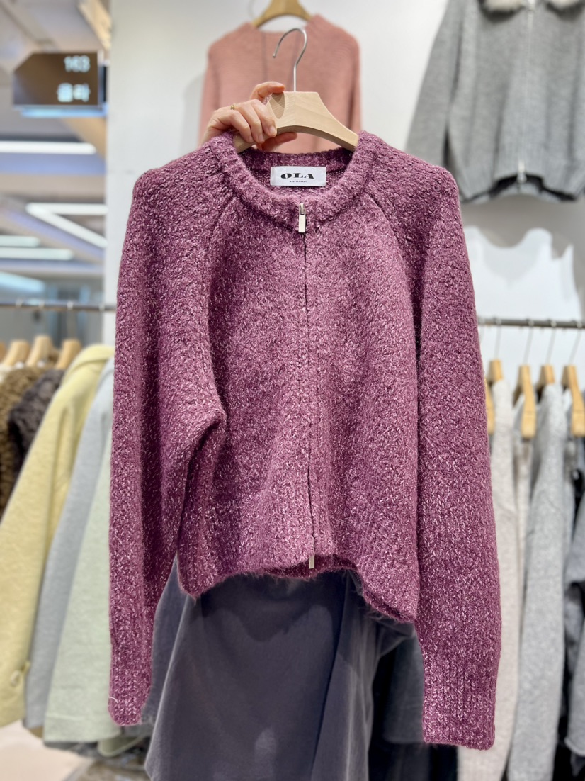 OLA東大門㊣代購女士新款熱賣真品休閑職業人氣推薦針織衫拉鏈mellor/OLA針織衫圖色4