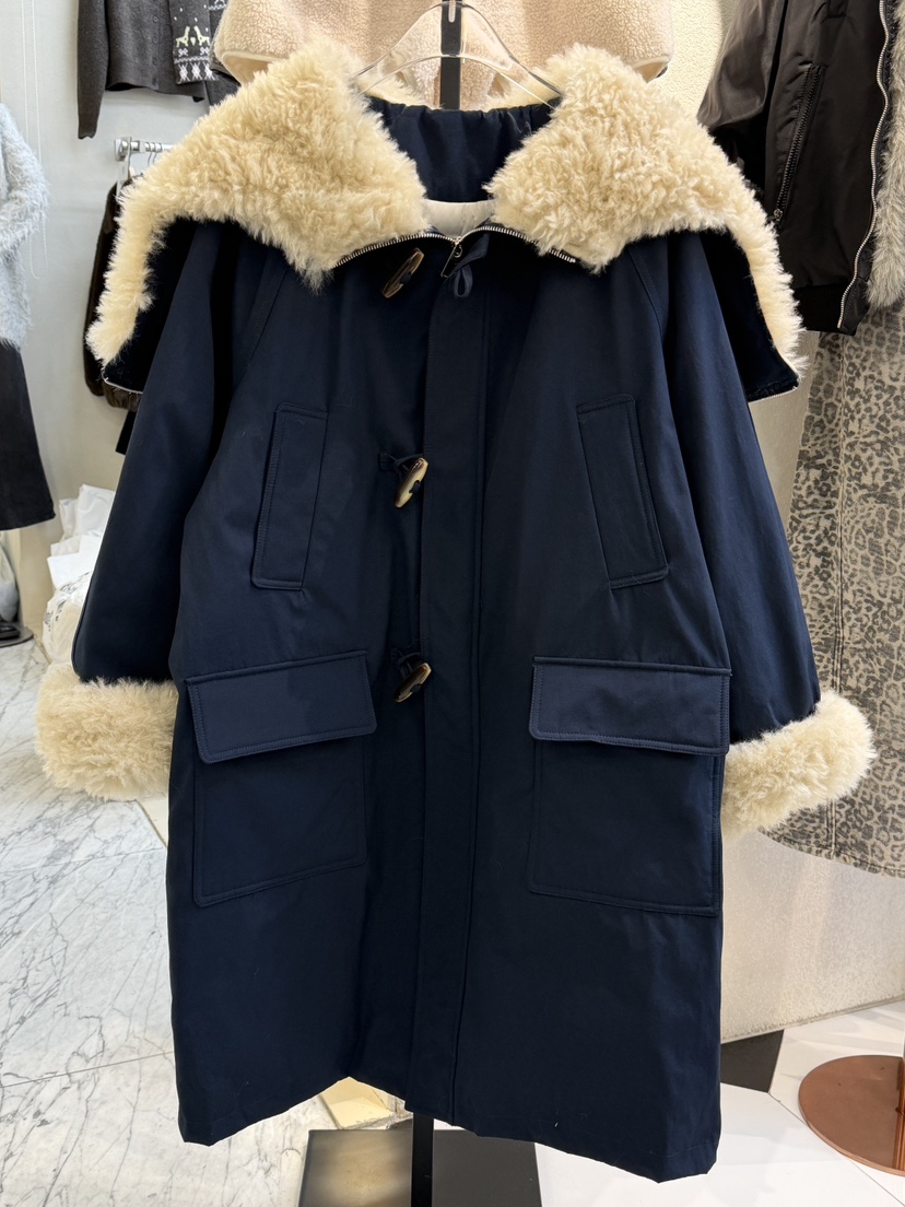 SYMBOL東大門㊣代購女裝新款時尚25秋冬推薦長款羽絨服羊毛SYMBOL長款羽絨服圖色3