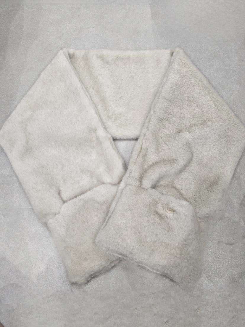 LIKEVAM韓國直郵㊣女士新款時尚人氣25秋冬圍巾披肩口袋貂皮LIKEVAM圍巾/披肩圖色1