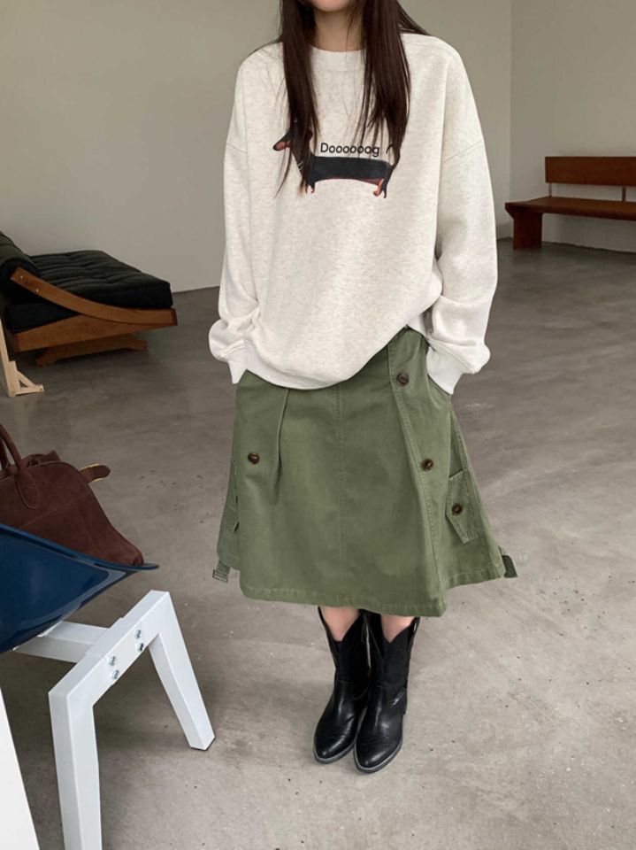 STAY HERE韓國直郵㊣女士新品職業人氣時尚休閑25秋冬衛衣STAY HERE衛衣圖色1