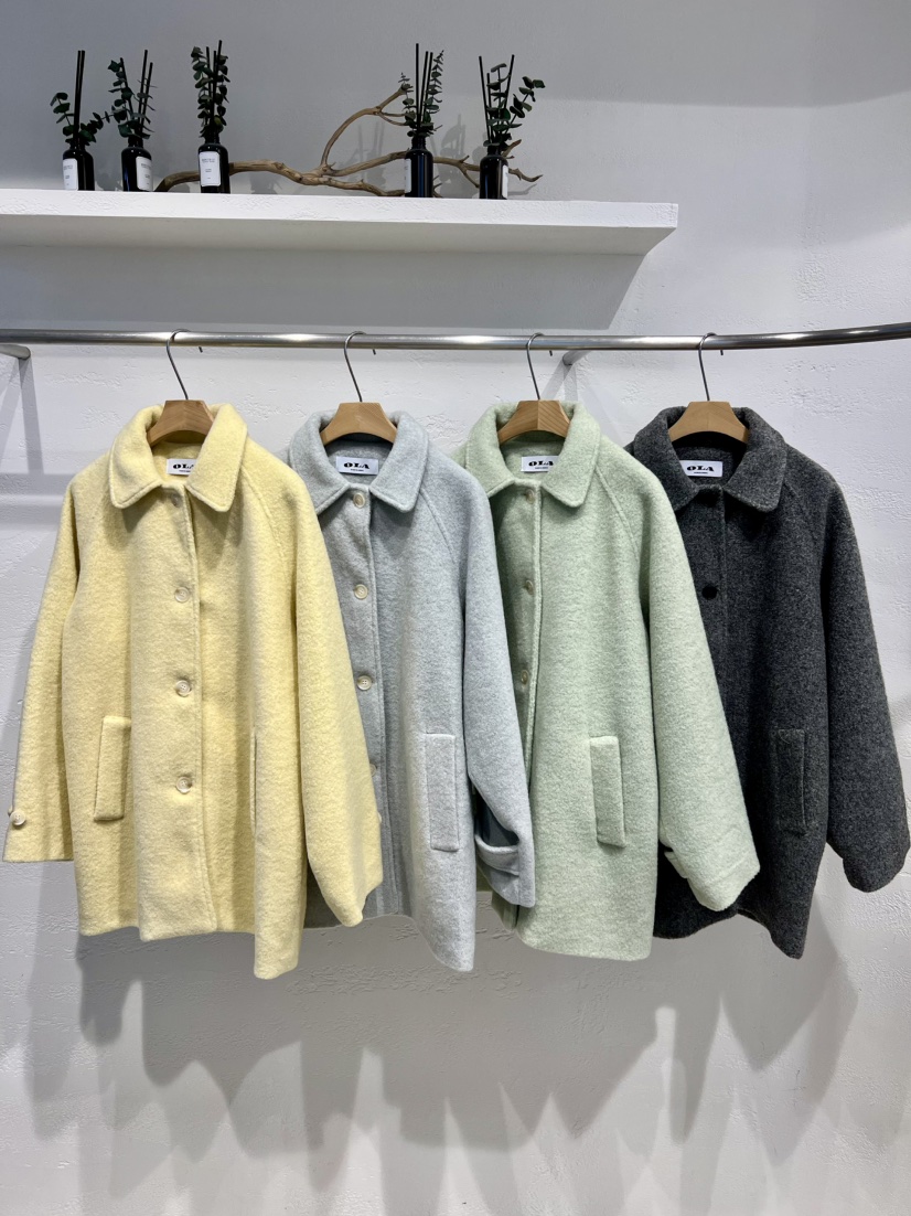 OLA韓國代購㊣女裝新品25秋冬休閑人氣真品時尚推薦中長款大衣mellor/OLA中長款大衣