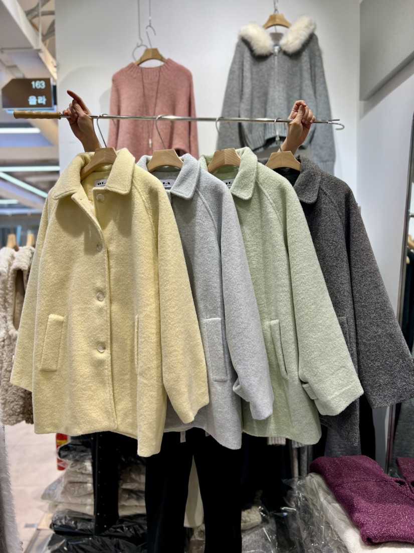 OLA韓國代購㊣女裝新品25秋冬休閑人氣真品時尚推薦中長款大衣mellor/OLA中長款大衣