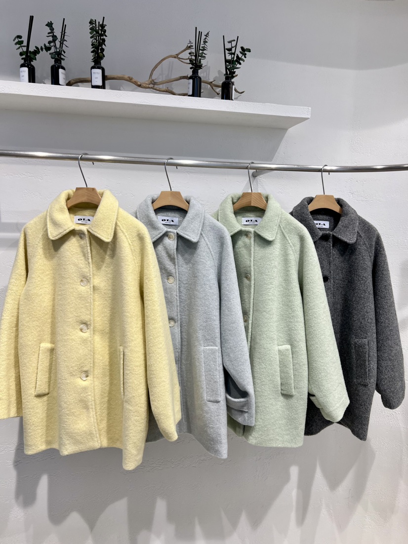 OLA韓國代購㊣女裝新品25秋冬休閑人氣真品時尚推薦中長款大衣mellor/OLA中長款大衣