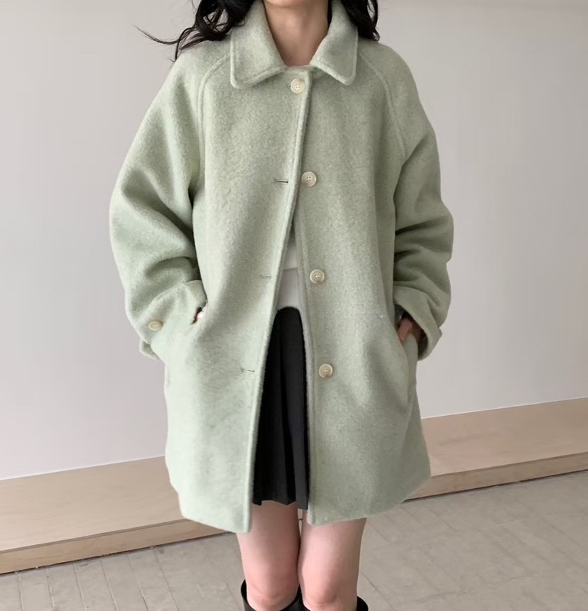 OLA韓國代購㊣女裝新品25秋冬休閑人氣真品時尚推薦中長款大衣mellor/OLA中長款大衣