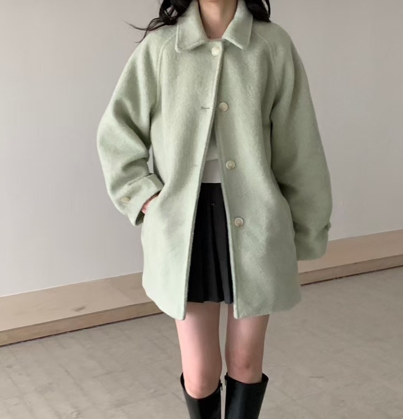 OLA韓國代購㊣女裝新品25秋冬休閑人氣真品時尚推薦中長款大衣mellor/OLA中長款大衣