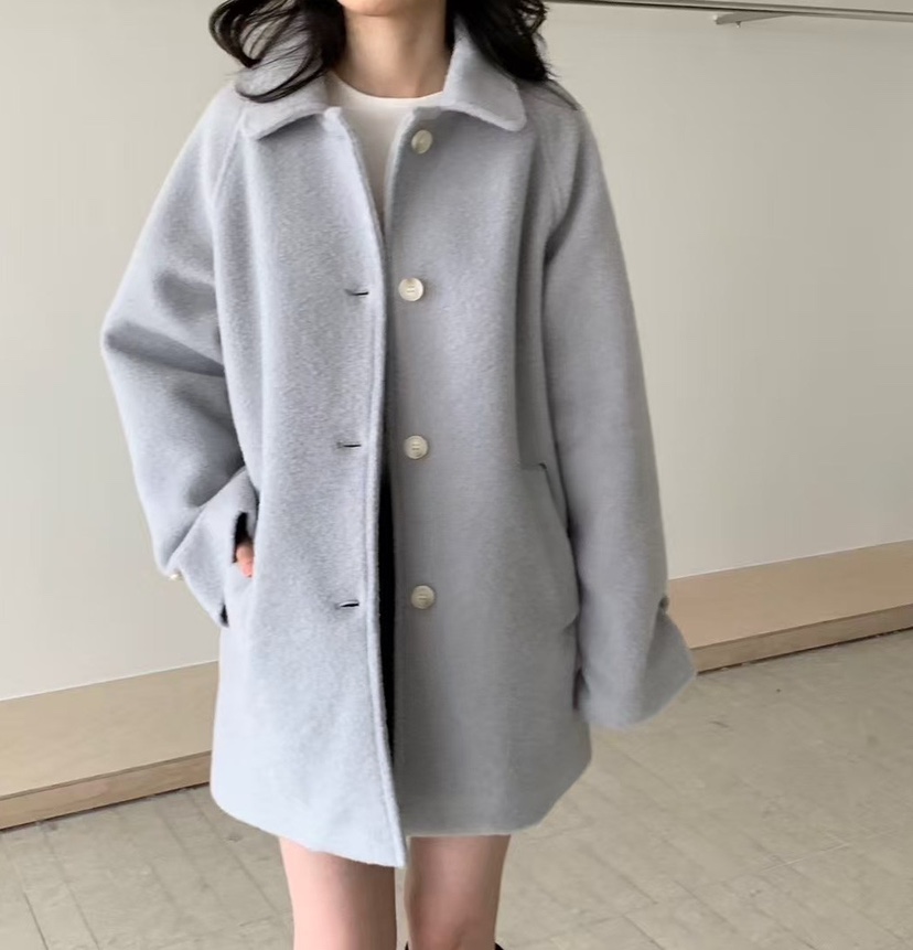 OLA韓國代購㊣女裝新品25秋冬休閑人氣真品時尚推薦中長款大衣mellor/OLA中長款大衣