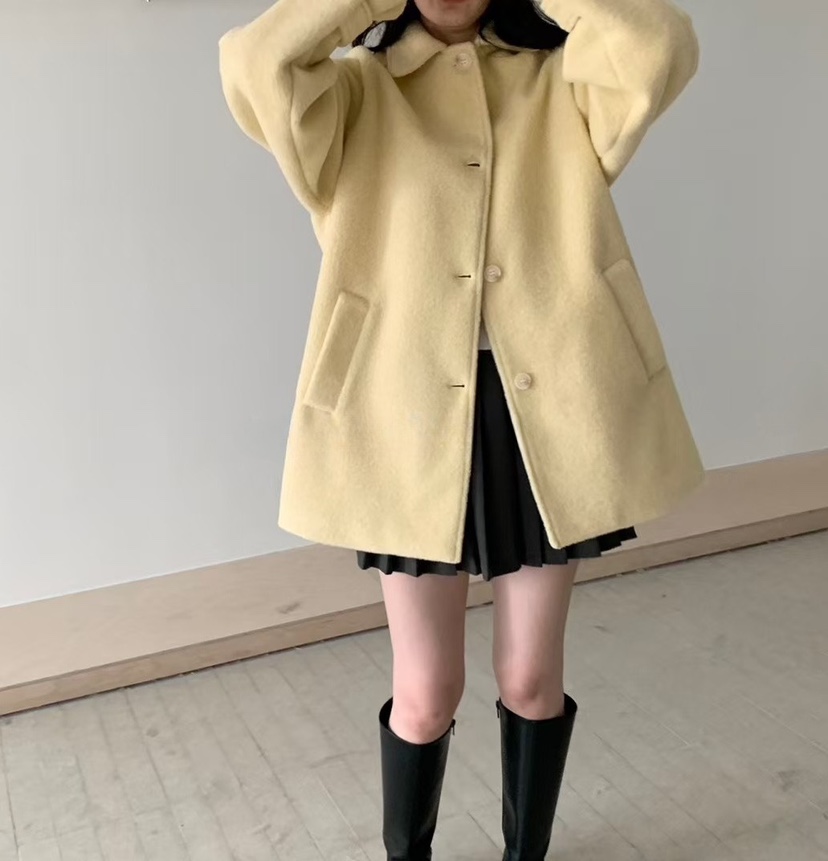 OLA韓國代購㊣女裝新品25秋冬休閑人氣真品時尚推薦中長款大衣mellor/OLA中長款大衣