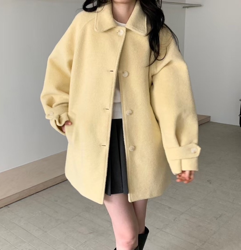 OLA韓國代購㊣女裝新品25秋冬休閑人氣真品時尚推薦中長款大衣mellor/OLA中長款大衣