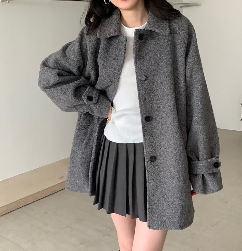 OLA韓國代購㊣女裝新品25秋冬休閑人氣真品時尚推薦中長款大衣mellor/OLA中長款大衣