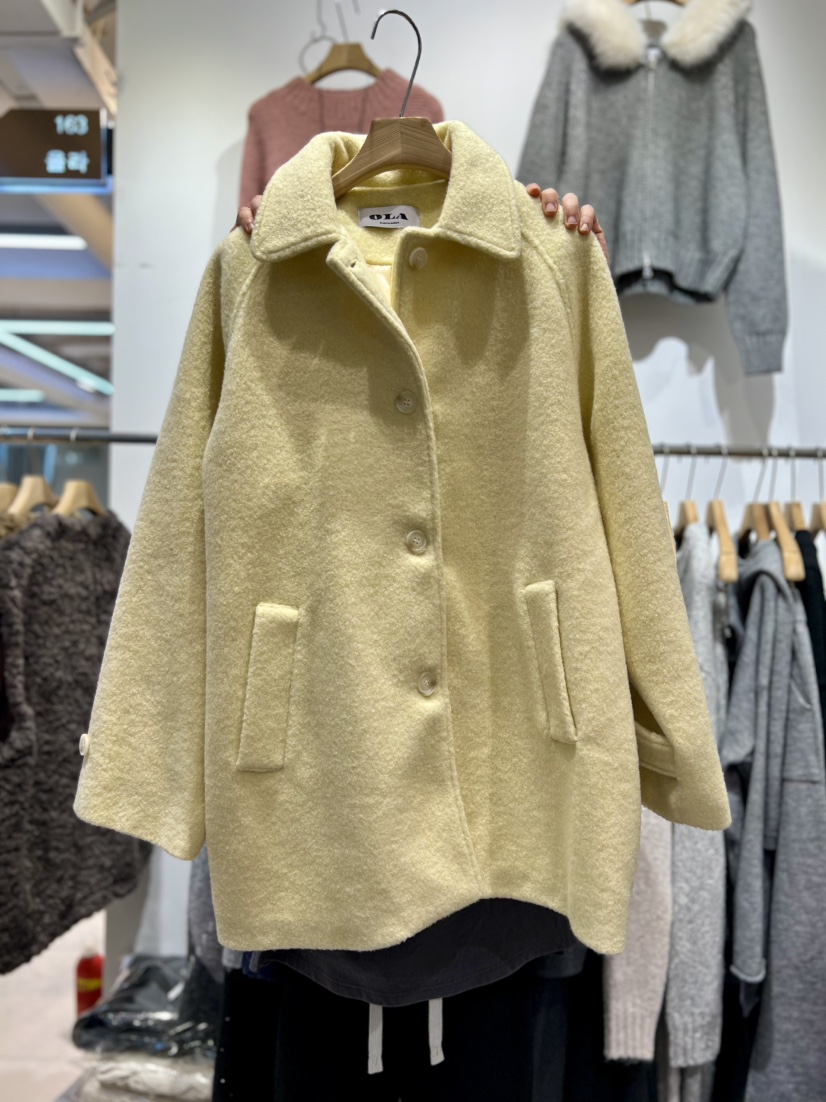 OLA韓國代購㊣女裝新品25秋冬休閑人氣真品時尚推薦中長款大衣mellor/OLA中長款大衣圖色1