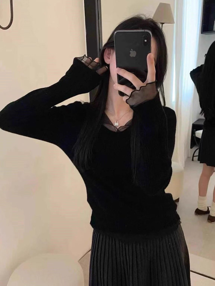 SYMBOL東大門㊣直郵女裝新款職業真品25秋冬熱賣針織衫透視SYMBOL針織衫圖色1