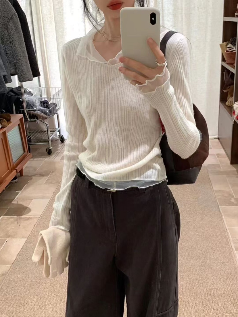 SYMBOL東大門㊣直郵女裝新款職業真品25秋冬熱賣針織衫透視SYMBOL針織衫圖色2