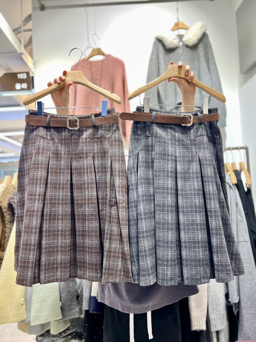 OLA韓國代購㊣女士新品熱賣職業25秋冬半身裙中短裙不含腰帶mellor/OLA半身裙/中短裙