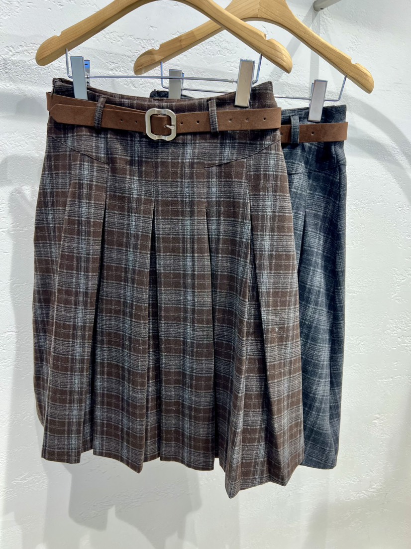 OLA韓國代購㊣女士新品熱賣職業25秋冬半身裙中短裙不含腰帶mellor/OLA半身裙/中短裙