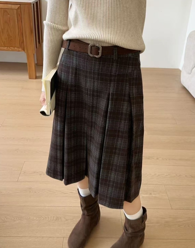 OLA韓國代購㊣女士新品熱賣職業25秋冬半身裙中短裙不含腰帶mellor/OLA半身裙/中短裙