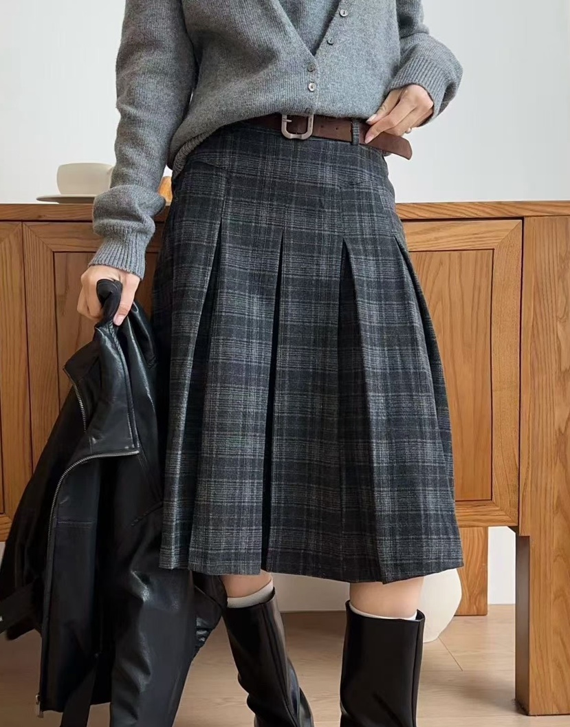 OLA韓國代購㊣女士新品熱賣職業25秋冬半身裙中短裙不含腰帶mellor/OLA半身裙/中短裙