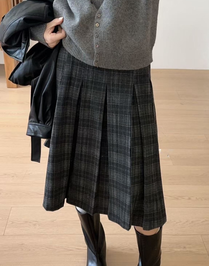 OLA韓國代購㊣女士新品熱賣職業25秋冬半身裙中短裙不含腰帶mellor/OLA半身裙/中短裙