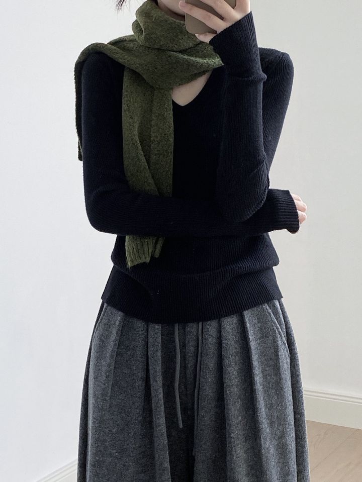 STAY HERE韓國代購㊣女裝新款推薦熱賣真品職業時尚針織衫STAY HERE針織衫