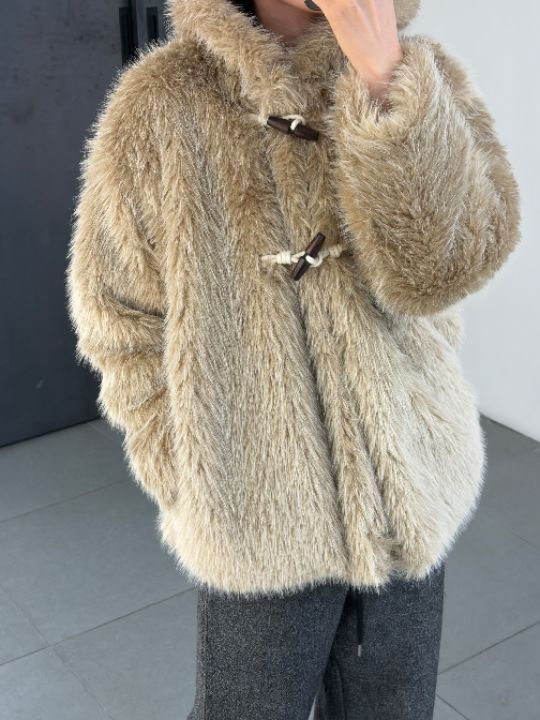 CALLIT東大門㊣直郵女裝新款休閑時尚人氣短款大衣皮草連帽CALLIT短款大衣