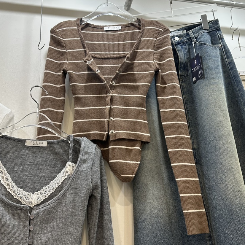 BILLION-L韓國代購㊣女士新款25秋冬人氣時尚針織衫假兩件BILLION-L針織衫圖色3