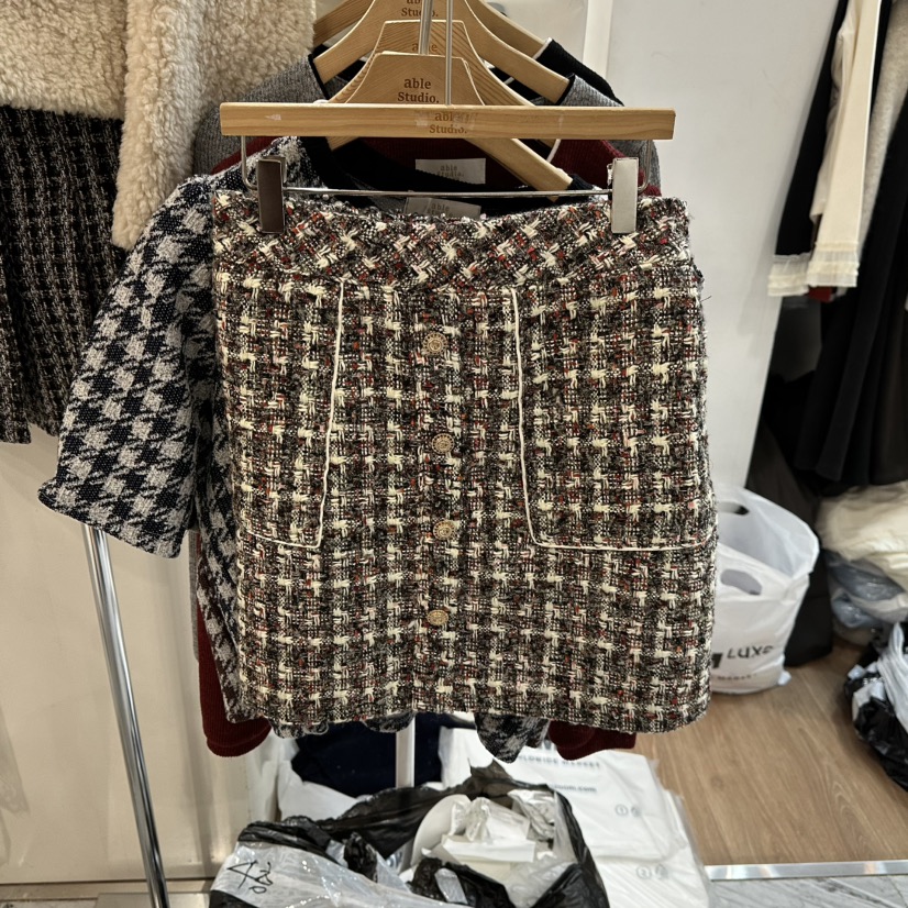 ABLESTUDIO韓國直郵㊣女裝新品人氣25秋冬職業真品時尚短裙ABLESTUDIO短裙圖色1