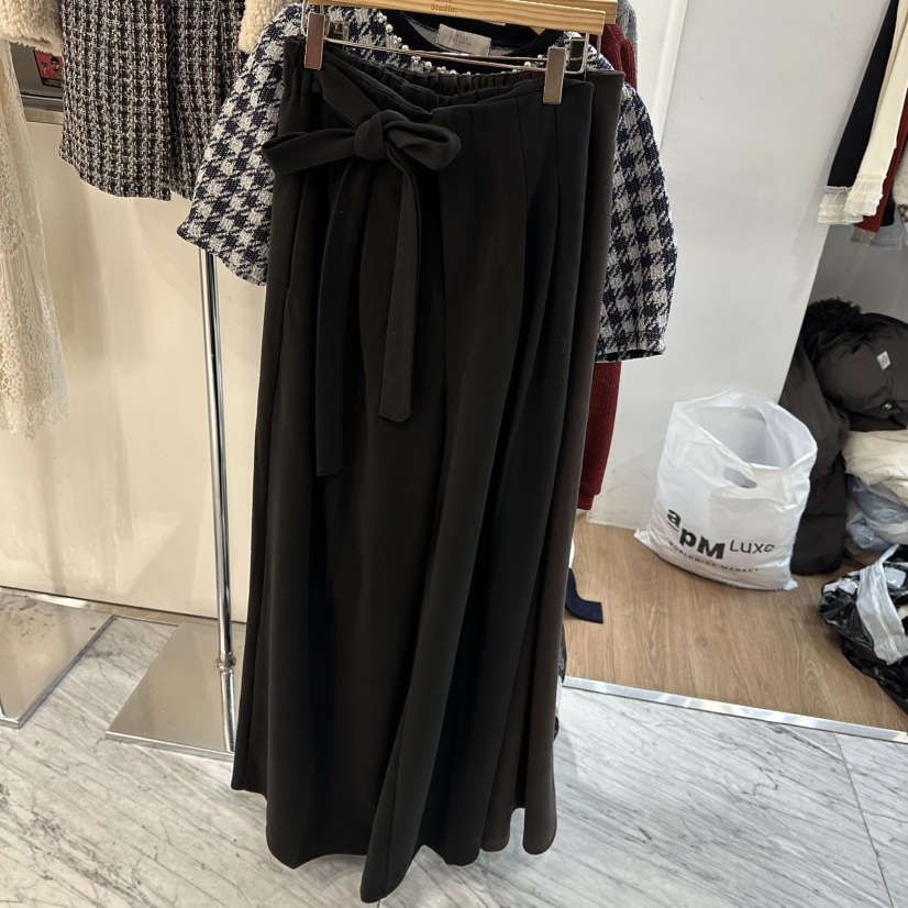 ABLESTUDIO韓國代購㊣女裝新款推薦熱賣職業休閑休閑褲羊毛ABLESTUDIO休閑褲圖色2黑色