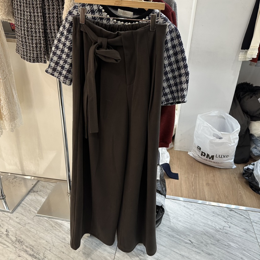 ABLESTUDIO韓國代購㊣女裝新款推薦熱賣職業休閑休閑褲羊毛ABLESTUDIO休閑褲圖色3咖色