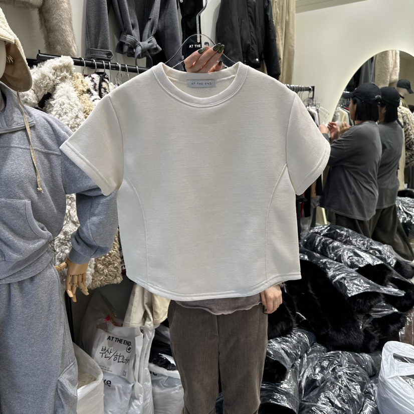 AT THE END東大門㊣實拍女裝新款休閑推薦熱賣真品T恤加絨AT THE ENDT恤圖色1