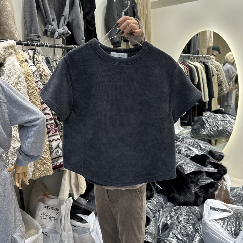 AT THE END東大門㊣實拍女裝新款休閑推薦熱賣真品T恤加絨AT THE ENDT恤圖色2