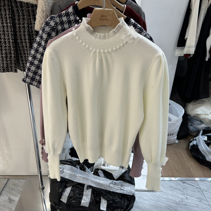 ABLESTUDIO東大門㊣實拍女士新款熱賣人氣休閑真品職業針織衫ABLESTUDIO針織衫圖色1